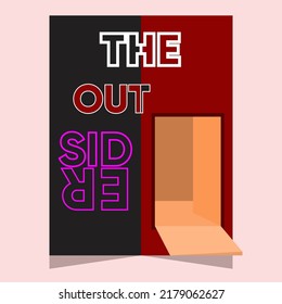 Vector Poster THE OUTSIDER. Who leaves the door open in the middle of the night? Posters that are suitable for decoration in the studio, book covers, advertisements and movie posters.