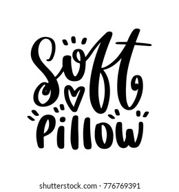 Vector poster with phrase and decor elements. Typography card, image with lettering. Black quote on white background. Design for t-shirt and prints. Soft pillow.