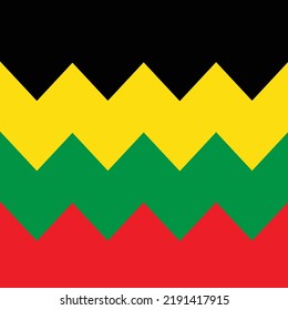 Vector poster in the picture has four colors red, yellow, green and blue with wavy lines.