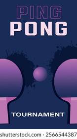 Vector poster ping pong. Illustration design of table tennis racket and ball