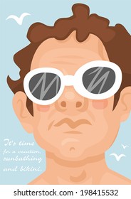 vector poster portrait of a man in sunglasses