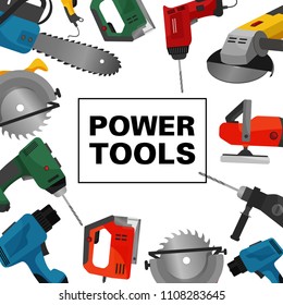 Vector poster with power tools