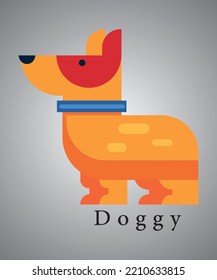 Vector, poster, print with a cute doggy. 