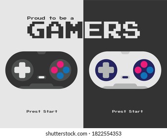 vector poster proud to be a gamers with joystick logo icon