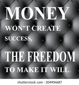 Vector poster with quote on leather background