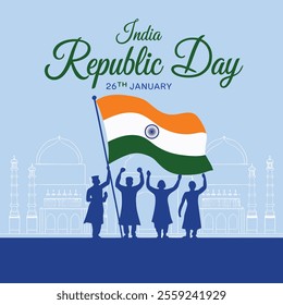 Vector poster for Republic Day of India. Celebrating 26th January, India's Republic Day .