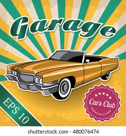 Vector poster with retro car