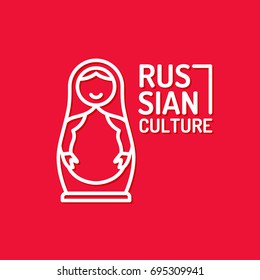 Vector poster of Russian culture. Isolated images of objects of national identity. Vector illustration.