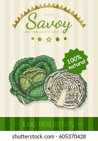 Vector poster with a savoy in a sketch style. Vector illustration for your design