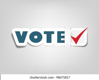 vector poster with sign vote