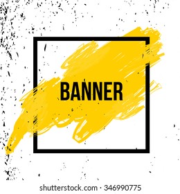 Vector Poster With Speech Bubble. Yellow background. 