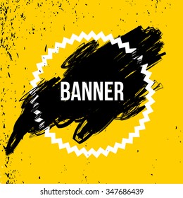 Vector Poster With Speech Bubble. Yellow background. 