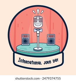 Vektorgrafik-Poster für Stand Up Show oder internationalen Scherztag