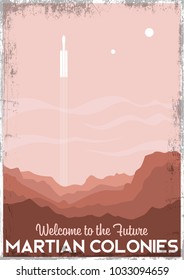 Vector Poster. Stylization under the Mid Century Modern Space Propaganda