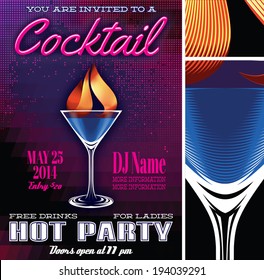 vector poster template for the cocktail party