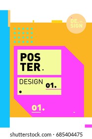 Vector poster template cover design. Future geometric graphic art template. Simple minimalist wallpaper design style.
