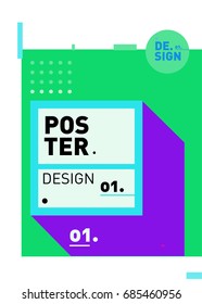 Vector poster template cover design. Future geometric graphic art template. Simple minimalist wallpaper design style.