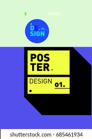 Vector poster template cover design. Future geometric graphic art template. Simple minimalist wallpaper design style.