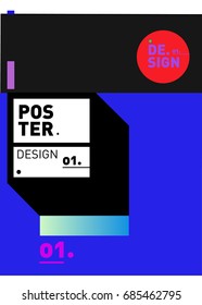 Vector poster template cover design. Future geometric graphic art template. Simple minimalist wallpaper design style.