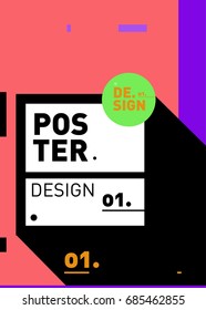 Vector poster template cover design. Future geometric graphic art template. Simple minimalist wallpaper design style.
