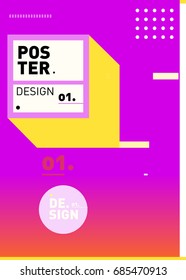 Vector poster template cover design. Future geometric graphic art template. Simple minimalist wallpaper design style.