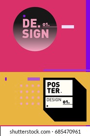 Vector poster template cover design. Future geometric graphic art template. Simple minimalist wallpaper design style.