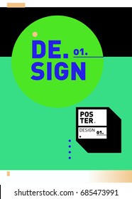 Vector poster template cover design. Future geometric graphic art template. Simple minimalist wallpaper design style.