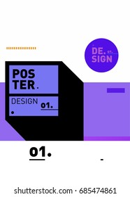 Vector poster template cover design. Future geometric graphic art template. Simple minimalist wallpaper design style.