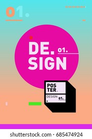 Vector poster template cover design. Future geometric graphic art template. Simple minimalist wallpaper design style.