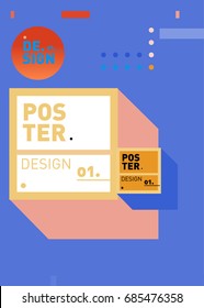 Vector poster template cover design. Future geometric graphic art template. Simple minimalist wallpaper design style.