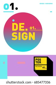 Vector poster template cover design. Future geometric graphic art template. Simple minimalist wallpaper design style.