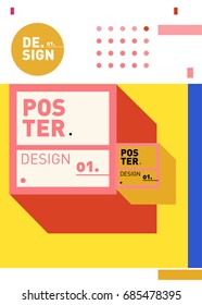 Vector poster template cover design. Future geometric graphic art template. Simple minimalist wallpaper design style.