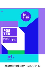Vector poster template cover design. Future geometric graphic art template. Simple minimalist wallpaper design style.
