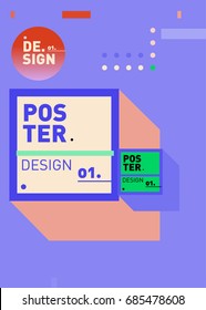Vector poster template cover design. Future geometric graphic art template. Simple minimalist wallpaper design style.