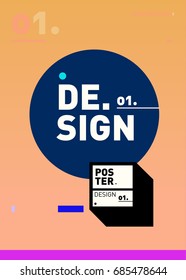 Vector poster template cover design. Future geometric graphic art template. Simple minimalist wallpaper design style.