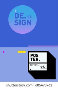 Vector poster template cover design. Future geometric graphic art template. Simple minimalist wallpaper design style.