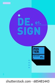 Vector poster template cover design. Future geometric graphic art template. Simple minimalist wallpaper design style.