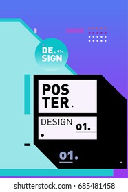 Vector poster template cover design. Future geometric graphic art template. Simple minimalist wallpaper design style.