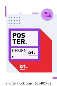 Vector poster template cover design. Future geometric graphic art template. Simple minimalist wallpaper design style.