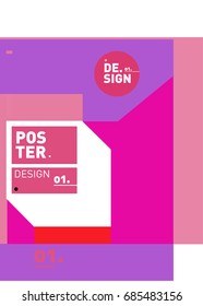 Vector poster template cover design. Future geometric graphic art template. Simple minimalist wallpaper design style.