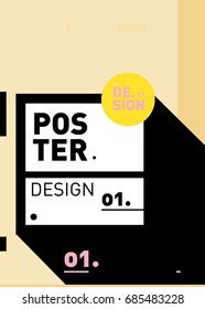 Vector poster template cover design. Future geometric graphic art template. Simple minimalist wallpaper design style.