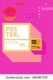 Vector poster template cover design. Future geometric graphic art template. Simple minimalist wallpaper design style.