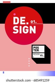 Vector poster template cover design. Future geometric graphic art template. Simple minimalist wallpaper design style.