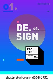 Vector poster template cover design. Future geometric graphic art template. Simple minimalist wallpaper design style.