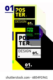 Vector poster template cover design. Future geometric graphic art template. Simple minimalist wallpaper design style.