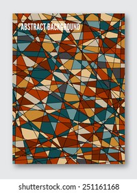 Vector poster template. Geometric organic pattern with retro color scheme. Abstract background for card, brochure, banner design. 