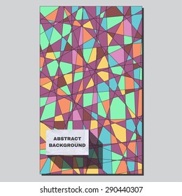 Vector poster template. Geometric organic pattern with retro color scheme. Abstract background for card, brochure, banner design.