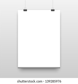 Vector poster template of a paper sheet