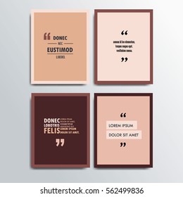 Vector poster template for quotes motivation. Quotes background in brown colors