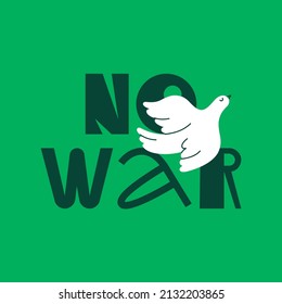 Vector poster with text say no to war